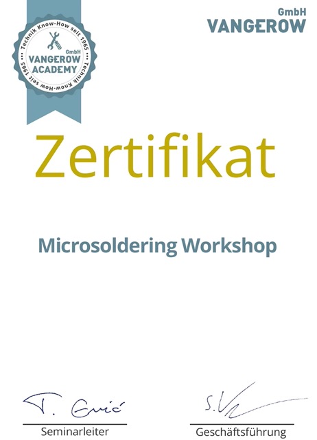 Microsoldering Zertifikat
