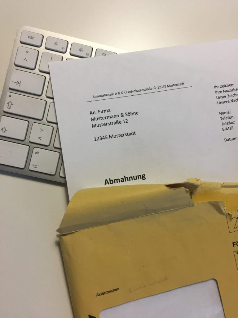 Foto Abmahnung Foto Abmahnung